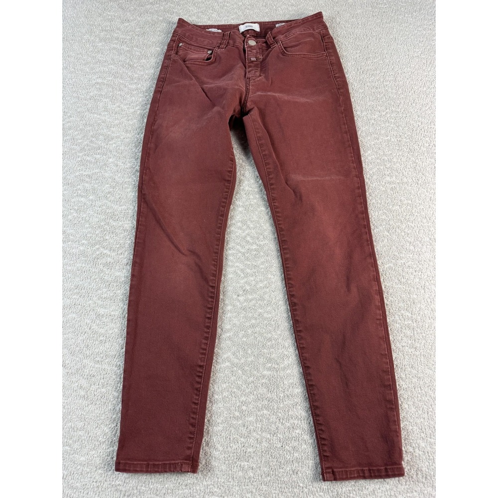 CLOSED Jeans Womens 27 Red Baker Skinny Stretch Organic Cotton Made Italy